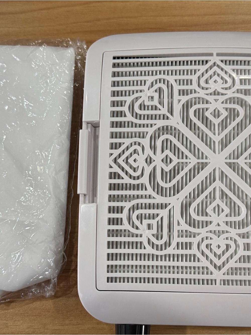White Nail Dust Collector with Decorative Vent Cover